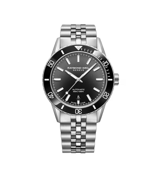 Raymond Weil Freelancer Men's Black Dial & Stainless Steel Bracelet Watch